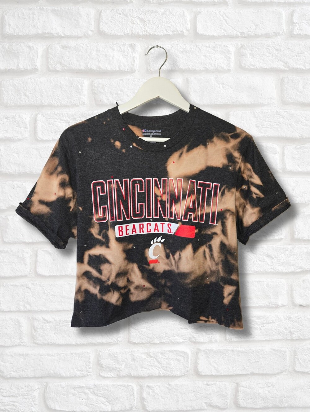 Cincinnati Bearcats Crop Top W/Rhinestones